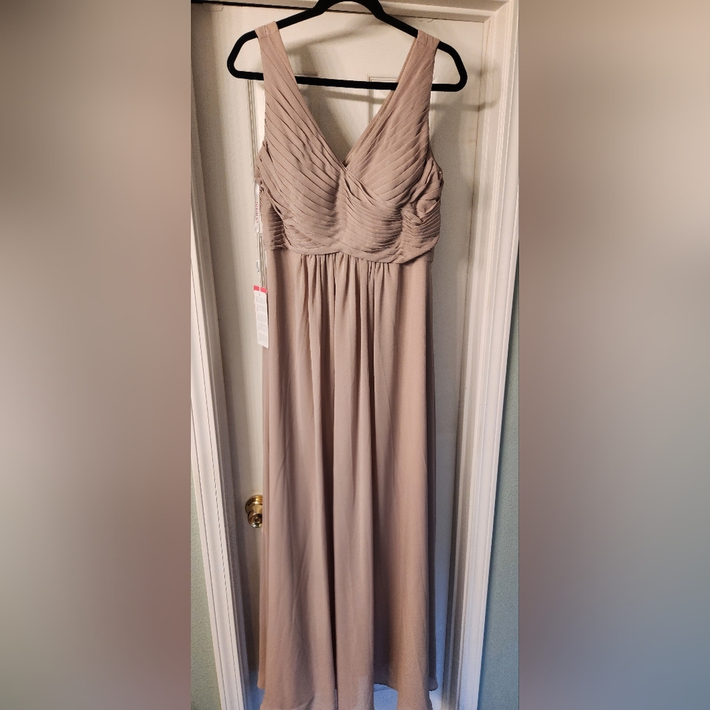 Taupe Mother of the Bride full length dress by JJ's House.